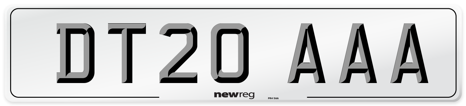 DT20 AAA Number Plate from New Reg
